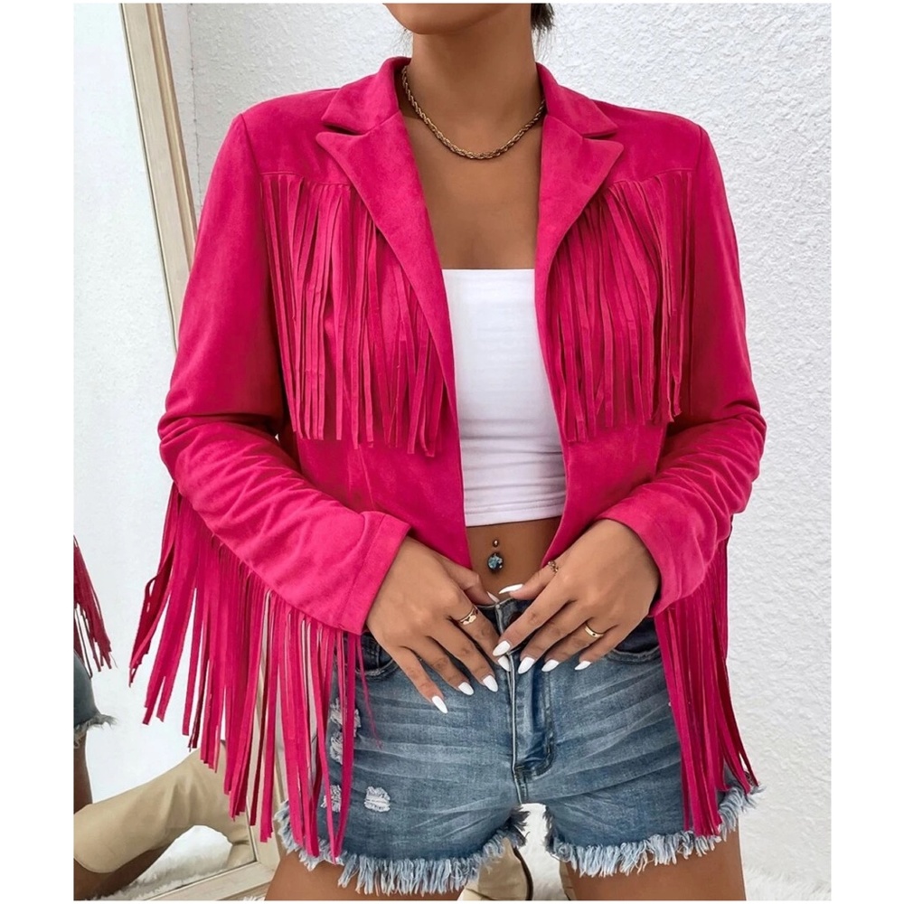 Western Open Front Fringe Boho Jacket - Picture 8 of 8